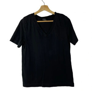 ASOS Selected Femme Black Organic Cotton V-Neck Short Sleeve T-Shirt S